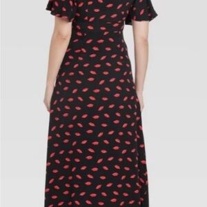 A New Day - Women's Short Sleeve Maxi Sundress - A New Day Bla Black/Red 2